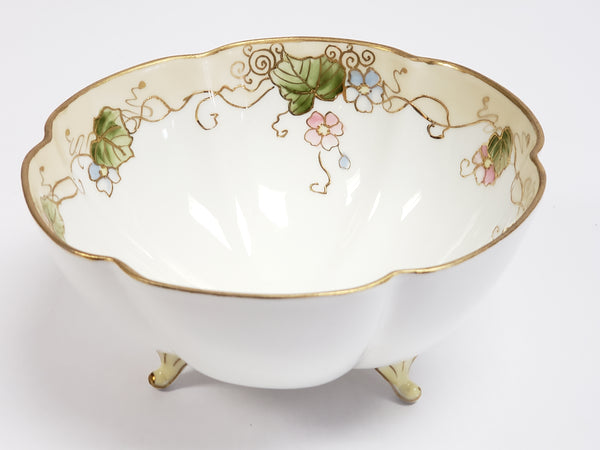 Antique Nippon Hand Painted Porcelain Nut Bowl Set of 7