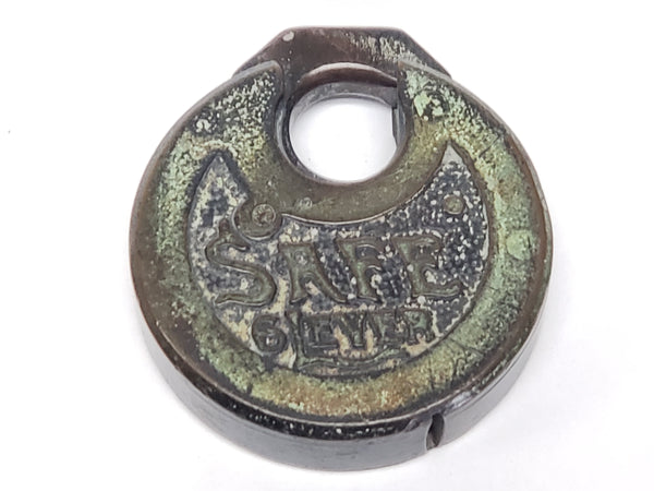 Antique Safe 6 Lever Padlock Push Lock - No Key