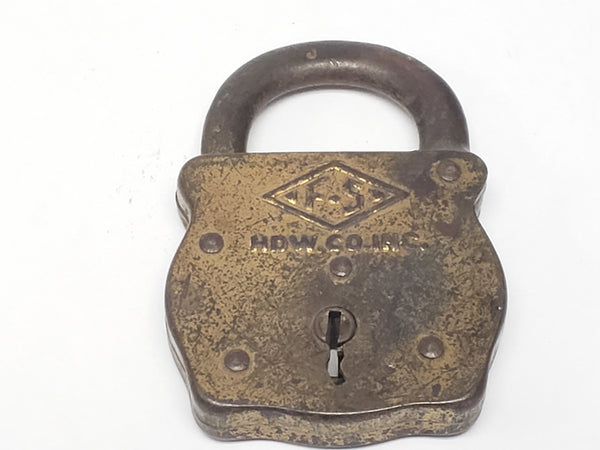 Vintage Brass Padlocks - F-S HDW Co., Fraim, Acme - Group of 3  No Keys c. 1920 - 1940's