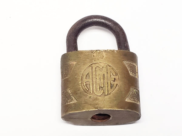 Vintage Brass Padlocks - F-S HDW Co., Fraim, Acme - Group of 3  No Keys c. 1920 - 1940's