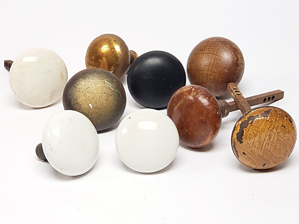 Vintage Door Knobs - Group of 9 Materials- Variety 