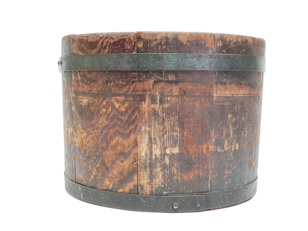 Primitive Americana Wooden Dry Measure Bucket - Farmhouse Accent