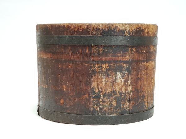Primitive Americana Wooden Dry Measure Bucket - Stamp on Bottom