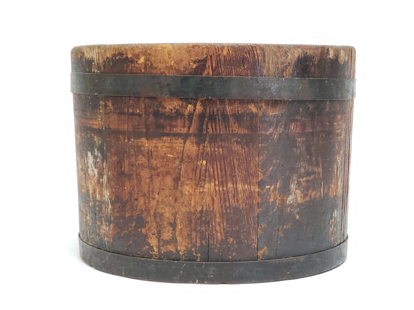 Primitive Americana Wooden Dry Measure Bucket - Stamp on Bottom