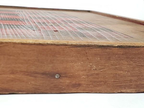 Vintage Handcrafted Wooden Folk Art Checkerboard