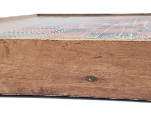 Vintage Handcrafted Wooden Folk Art Checkerboard