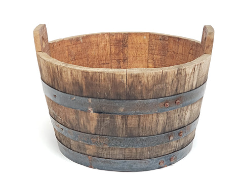 Original Antique Wooden Well Water Bucket - Over 9 pounds