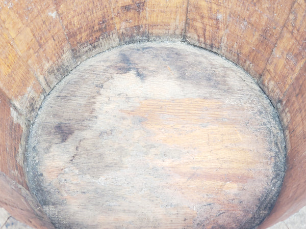 Original Antique Wooden Well Water Bucket - Over 9 pounds
