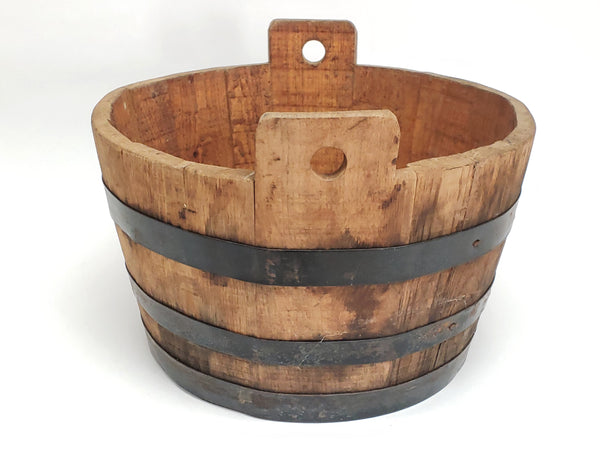 Original Antique Wooden Well Water Bucket - Over 9 pounds