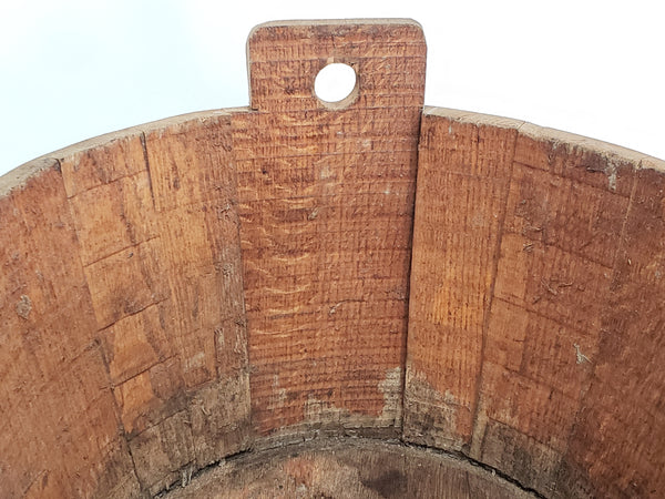 Original Antique Wooden Well Water Bucket - Over 9 pounds