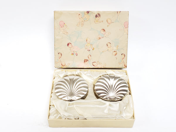 Sterling Silver Art Deco Baby Brush Set With Original Box ~ 1930's - 1940's