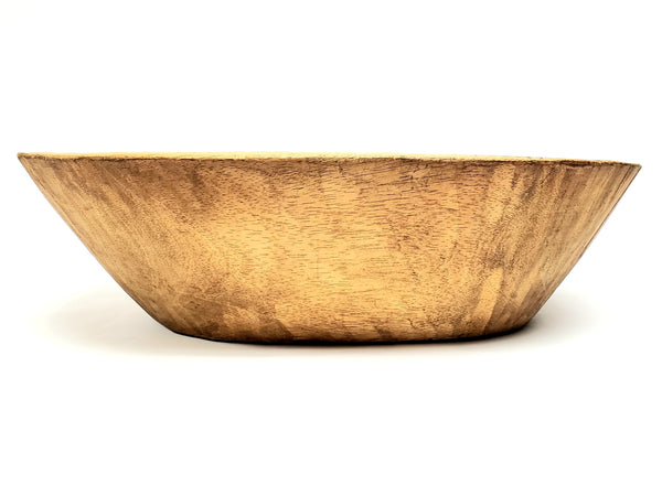 Large Farmhouse Hand Hewn Wooden Dough Trencher Bowl - Over 6 Pounds