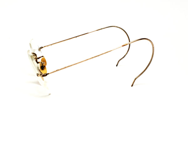 Vintage Octagonal Eyeglasses 1/10 12K Gold Filled Rimless W/ Case - AO