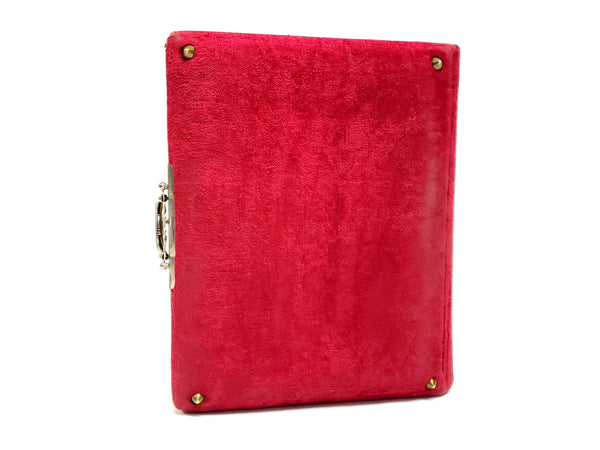 Antique Victorian Red Velvet Photo Album With Photo Cards