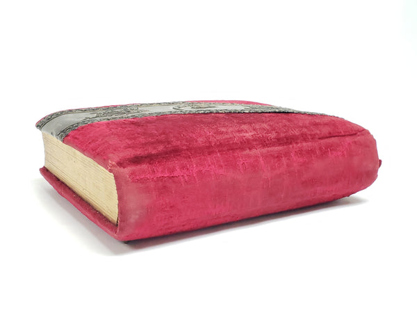 Antique Victorian Red Velvet Photo Album With Photo Cards