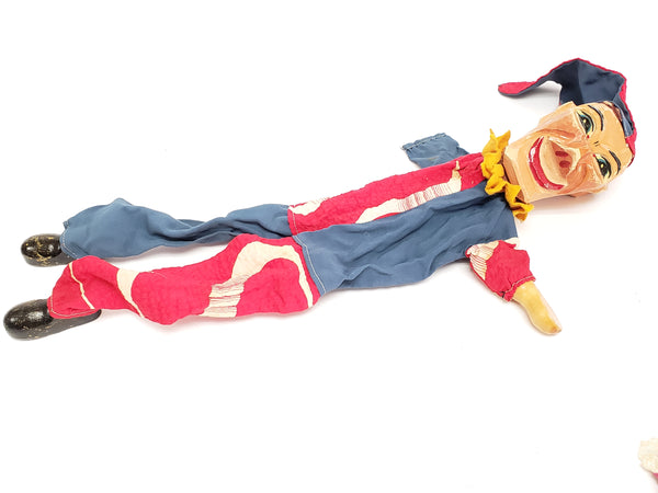 Vintage Punch & Judy Wooden Carved Hand Puppets Made in Germany