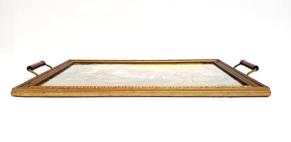 Little Red Riding Hood Reverse Glass Lithograph Serving Tray ~ 1930's