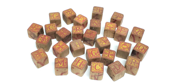 Antique Victorian Wooden Alphabet Blocks - Group of 28