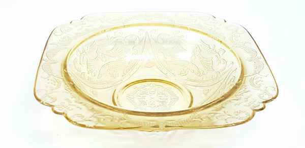 Madrid Amber Depression Glass Rimmed Soup Bowls Set of 8 by Federal Glass