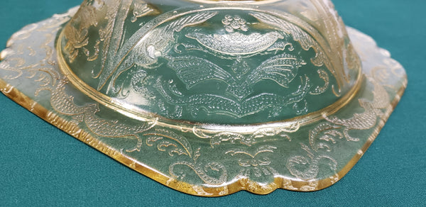 Madrid Amber Depression Glass Rimmed Soup Bowls Set of 8 by Federal Glass