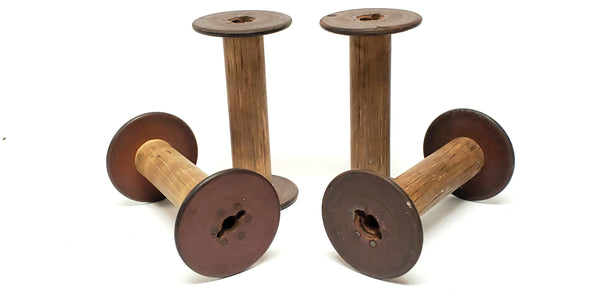 Antique Wooden Textiles Spools- Collection of 4 - Crafting or Repurpose Project
