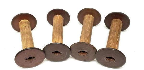 Antique Wooden Textiles Spools- Collection of 4 - Crafting or Repurpose Project