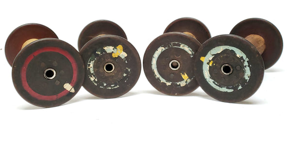 Antique Wooden Textiles Spools- Collection of 4 - Crafting or Repurpose Project
