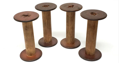Antique Wooden Textiles Spools- Collection of 4 - Crafting or Repurpose Project