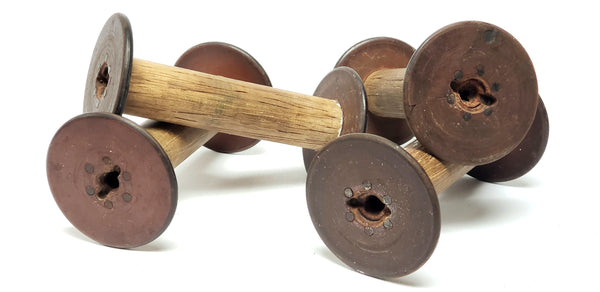 19th Century Wooden Textiles Spools- Collection of 4 - Crafting or Repurpose Project