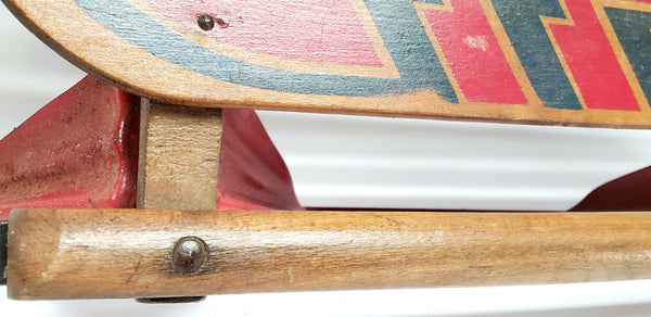 Vintage "Trail Breaker" 40" Red and Blue Sled - Mid Century 1950's