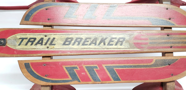 Vintage "Trail Breaker" 40" Red and Blue Sled - Mid Century 1950's