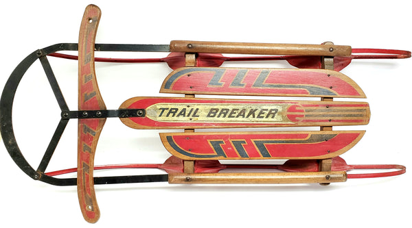 Vintage 1950's "Trail Breaker" 40" Red and Blue Sled