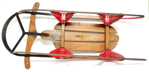 Vintage "Trail Breaker" 40" Red and Blue Sled - Mid Century 1950's