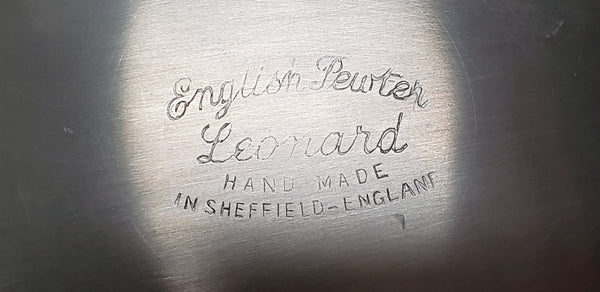 Vintage English Pewter Raised Footed 3 Piece Tea Set - Sheffield England by Leonard