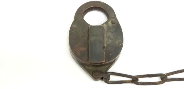 Two Antique Yale & Towne Mfg. Padlocks w/ Original Chains - No Keys