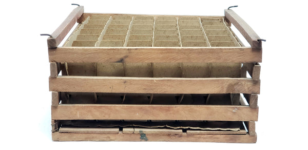 Antique  Humpty Dumpty Farmhouse Wooden Egg Crate Carrier w/ Orig. 72 Egg Separators