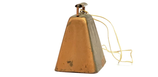 Vintage Hand-Crafted Copper Plated Cow Bell w/ Iron Clapper