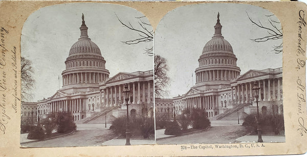 19th Century Wooden Stereoscope Photo Viewer w/ 19 Black & White Photo Cards Landmarks & More ~ 1895