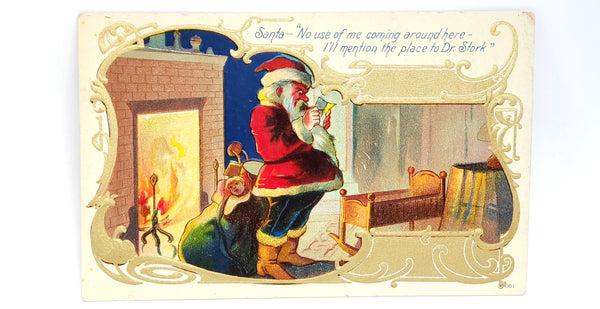 Antique Christmas Santa Claus Postcards Printed in Germany Early 1900s