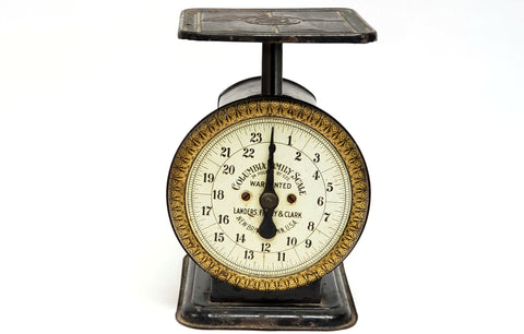Antique Columbia Family Scale, Landers Frary & Clark, Black w/ Gold, Early 1900's
