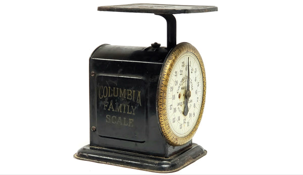 Antique Columbia Family Scale, Landers Frary & Clark, Black w/ Gold, Early 1900's