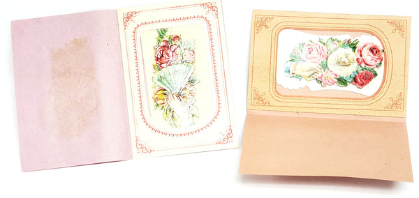 Victorian Era Embossed Paper Die-Cuts, Cut-Outs 7 Floral  c. Late 1800s