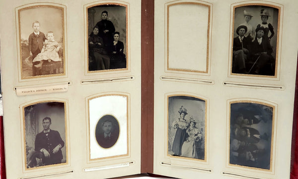 Antique Red Velvet Victorian Photo Album w/ Cabinet Cards - Pennsylvania