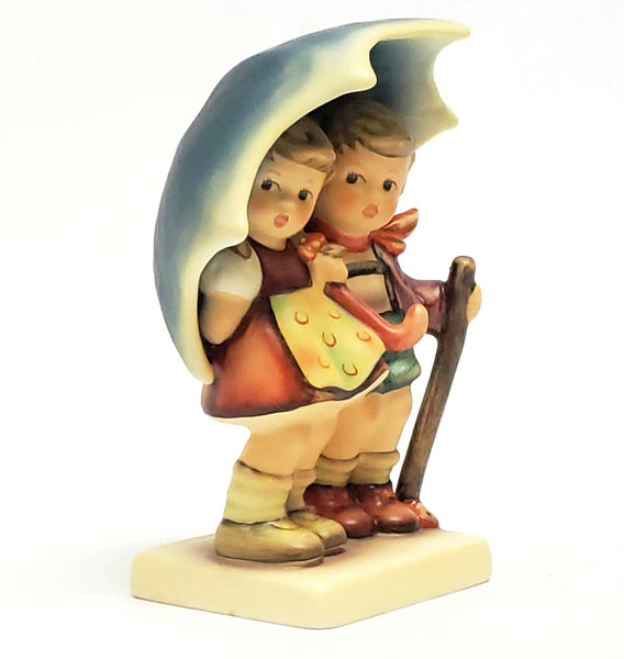 Hummel Figurine "Stormy Weather" by Goebel Girl & Boy Under Umbrella TMK-8