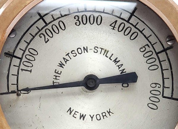 Antique Brass Pressure 6000 psi Gauge - The Watson-Stillman Co. Hydraulics