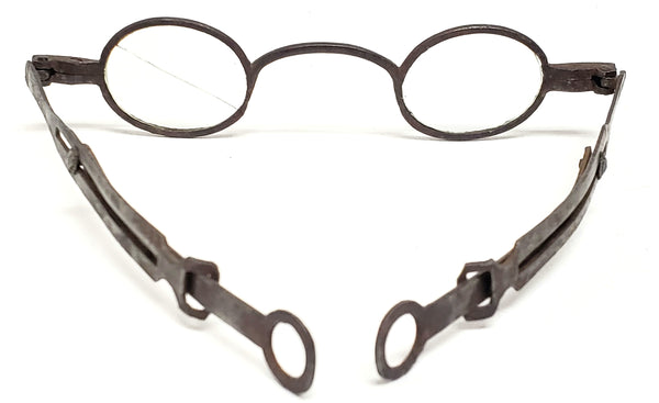 Antique Temple Spectacles with Original Tin Case  c. 1810-1830