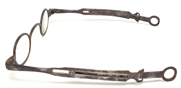 Antique Temple Spectacles with Original Tin Case  c. 1810-1830