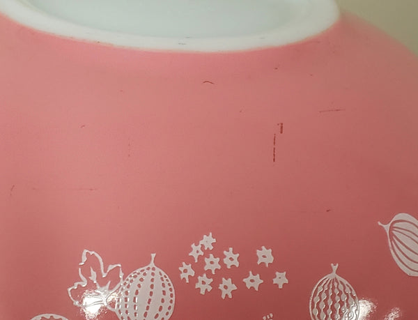 Vintage Pyrex "Gooseberry" Pink & White Cinderella Mixing Nesting Bowl Set of 3