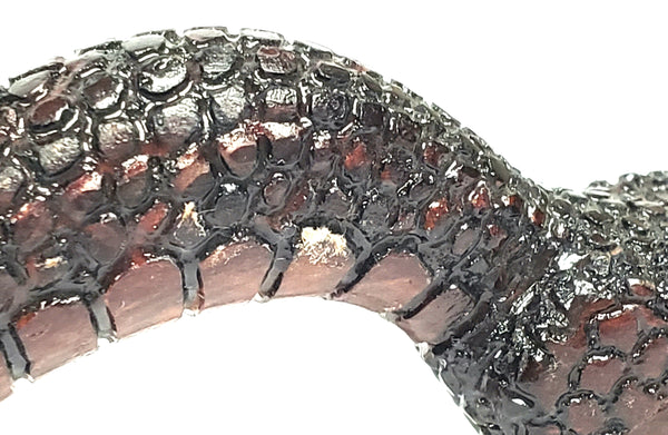 Unusual Wood Carved Paper Knife, Mythical Figural Serpent Snake Head