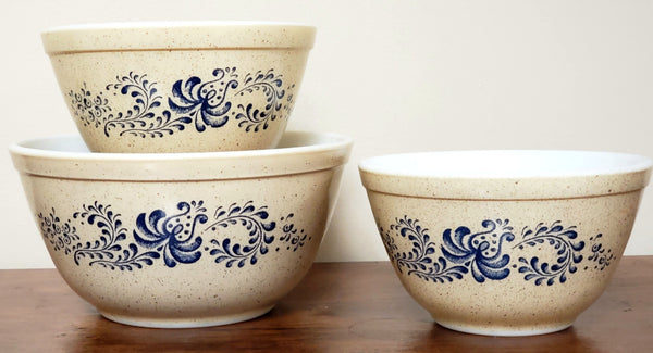 Vintage Pyrex "Homestead" Mixing Bowls - Collection of 3,  #401 #402